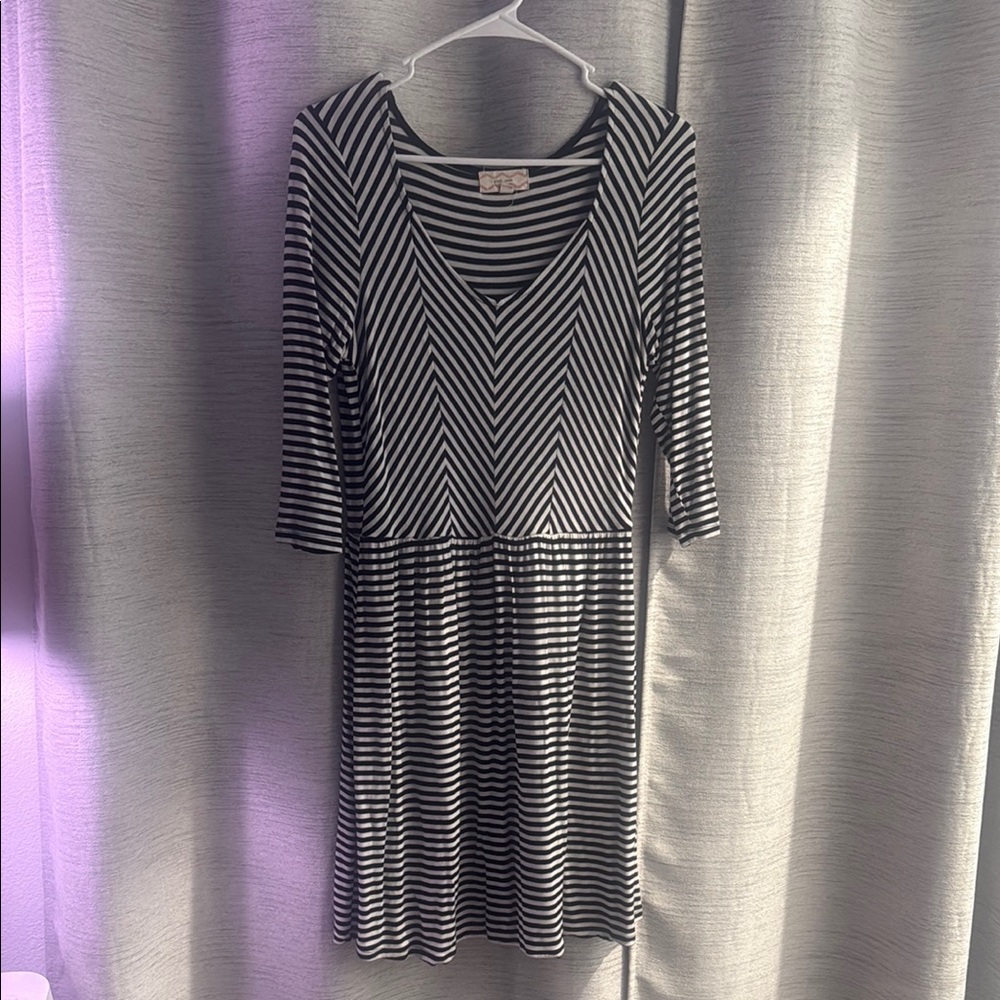 Chic Striped Black and White Dress